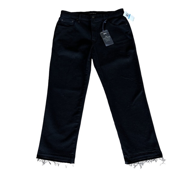 LUCKY BRAND High Rise Boot Bridgette Sculpt-Ed Series Jean Raw Hem Black New Tag - Picture 1 of 5